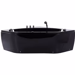Baignoire dangle balnéo 140cm en acrylique noir avec LED MEVES - BELIANI - Asymétrique - 12 jets dhydromassage
