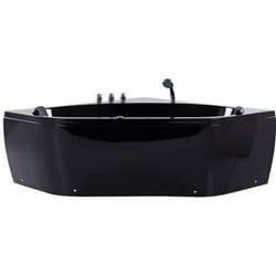 Baignoire dangle balnéo 140cm en acrylique noir avec LED MEVES - BELIANI - Asymétrique - 12 jets dhydromassage