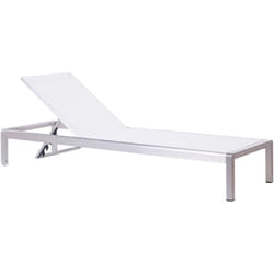 Chaise longue en Aluminium Blanc Dossier Réglable en 4 Positions Moderne Fossato