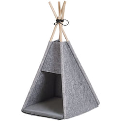 Beliani - Niche pour Chat en Forme de Tente Tipi en Feutre Gris Clair Cachette Parfaite pour votre Animal Très Confortable et Décoratif