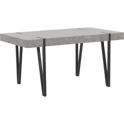 Table de Salle à Manger 150 x 90 cm Plateau Imitation Béton en mdf et Pieds Noirs en Métal de Style Industriel, Moderne et Minimaliste Beliani