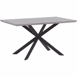 Table de salle à manger imitation béton et pieds noirs au style industriel et moderne. Cette magnifique table au look industr ...