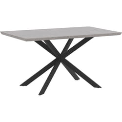 Table à Manger 140 x 80 cm Plateau Imitation Béton en mdf et Pieds en Métal Noir de Style Industriel pour Intérieur Moderne ou Minimaliste Beliani