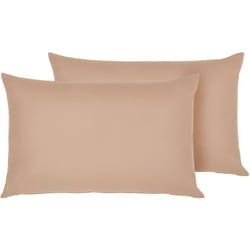 Lot de 2 Coussins Décoratif pour Jardin 50 x 70 cm avec Housse Amovible en Tissu Beige Sable Foncé Blanc Beliani