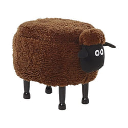 Tabouret enfant en tissu marron SHEEP