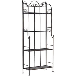 Beliani - tagère Extérieur Intérieur pour Plantes et Accessoires 4 Niveaux Noire Rangement pour Jardin ou Salle de Bain Traditionnelle et Romantique