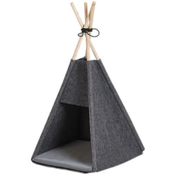 Beliani - Niche pour Chat en Forme de Tente Tipi en Feutre Gris Foncé Cachette Parfaite pour votre Animal Très Confortable et Décoratif