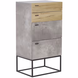 Commode au style industriel avec 4 tiroirs spacieux. Cette commode est un meuble da rangement pratique et très élégant. Polyv ...
