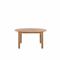 Table de jardin en bois acacia clair - BELIANI - TOLVE - Rond - Extérieur - 4 personnes