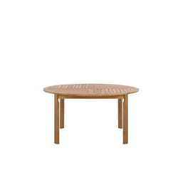 Table de jardin en bois acacia clair - BELIANI - TOLVE - Rond - Extérieur - 4 personnes