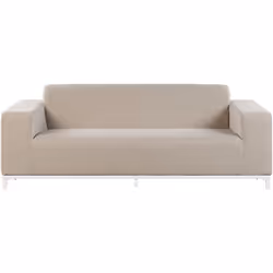 Divan d'extérieur. Ce joli canapé de jardin est revêtu en tissu polyester beige anti-UV et repose sur une structure robuste e ...