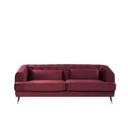 Beliani - Canapé 3 places en velours rouge bordeaux SLETTA