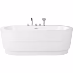 Baignoire centrale. Avec sa forme simple, son design moderne et sa finition classique, cette baignoire blanche autoportante a ...