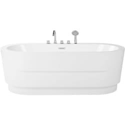 Baignoire Îlot Centrale avec Robinet en Acrylique Blanche Très Elégante et Très Design pour Salle de Bains Moderne et Minimaliste Beliani