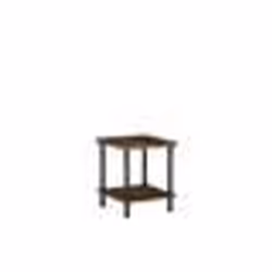 Table de chevet BELIANI VERIL en bois foncé et noir avec 1 tiroir et 1 étagère - Style contemporain et design