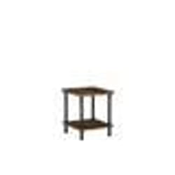 Table de chevet BELIANI VERIL en bois foncé et noir avec 1 tiroir et 1 étagère - Style contemporain et design
