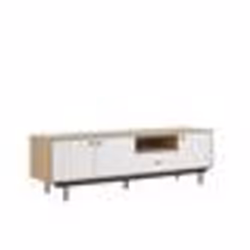 Meuble TV effet bois clair / blanc ITACA