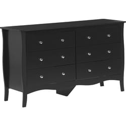 Commode Noire avec 6 Tiroirs Spacieux Meuble de Rangement Pratique pour Chambre ou Salon au Style Vintage Traditionnel et Glamour Beliani