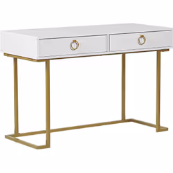 Description générale Cette table console au style glamour, équipée de 2 tiroirs, est un meuble polyvalent et élégant. Elle pe ...