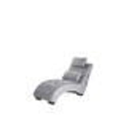 Chaise longue en velours gris clair avec haut parleur Bluetooth et port USB SIMORRE