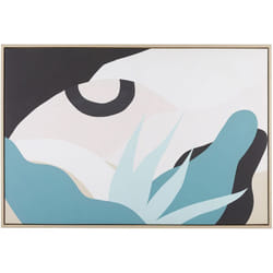 Tableau Abstrait Art Contemporain Toile Imprimée Multicolore avec Cadre Assorti 93 x 63 cm pour Salon ou Chambre Moderne et Scandinave Beliani
