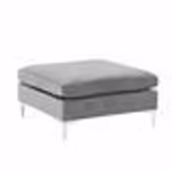 Pouf ottoman en velours gris - Beliani - EVJA - Design contemporain - Confortable et élégant