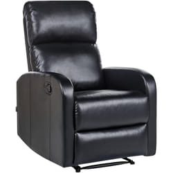 Fauteuil de Relaxation Inclinable en Cuir pu Noir avec Port usb Idéal pour Soirée Télé et Cinéma à Domicile Beliani