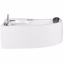 Baignoire balnéo d'angle côté droit avec éclairage LED intégré. Optez pour une détente ultime dans votre propre salle de bain ...