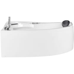 Baignoire Balnéo d'Angle à Droite en Acrylique avec Fonction Hydromassage et Éclairage led Votre Bain à Remous et spa à Domicile Beliani
