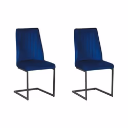 Lot de 2 chaises de salle à manger en velours bleu cobalt LAVONIA