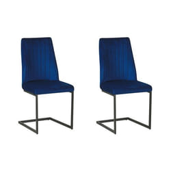 Lot de 2 chaises de salle à manger en velours bleu cobalt LAVONIA
