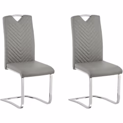 2 chaises en porte-à-faux. Ajoutez une touche moderne à la déco votre salle à manger ou salon avec ces chaises en cuir PU gri ...