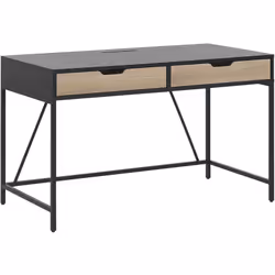 Table de bureau au style moderne et industriel avec 2 tiroirs pratiques. Équipez votre bureau à domicile d'un meuble pratique ...