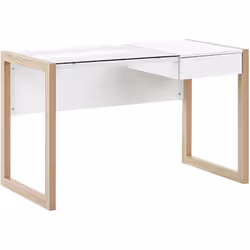 Bureau design au style moderne avec plateau en verre et tiroir. Ajoutez une touche scandinave à votre bureau à domicile avec  ...