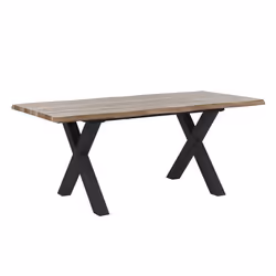 Table de salle à manger extensible - BELIANI - BRONSON - Bois foncé - Noir - Effet bois - 140/180 x 90