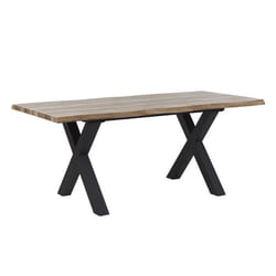 Table de salle à manger extensible - BELIANI - BRONSON - Bois foncé - Noir - Effet bois - 140/180 x 90