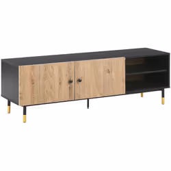 Meuble télé au style rétro et scandinave avec 2 compartiments à portes. Équipez votre salon avec ce meuble TV au style scandi ...