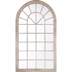 Miroir mural décoratif en forme de fenêtre beige. Ce miroir d'appoint constitue un élément de décoration spectaculaire dans t ...