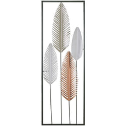 Beliani - Décoration Métallique Accrochée au Mur en Forme de Feuilles de Couleurs Doré, Argenté et Cuivré pour Décorer Salon ou Salle à Manger