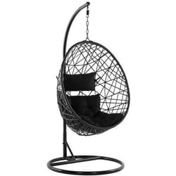Fauteuil suspendu en rotin noir ø 94 cm ALATRI - BELIANI - Urbain - Relaxation