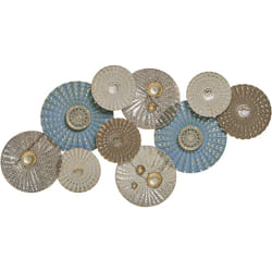 Beliani - Applique Murale Décorative en Métal Bleu Difforme et Pieces Arrondie pour Mur de Salon ou Salle à Manger de Type Industriel ou Scandinave
