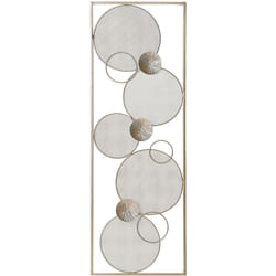 Beliani - Décoration Murale Cadre Métallique Dorée avec Motifs Platformes Ronds Pour Salon ou Cheminée Design et Industriel