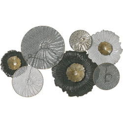 Déco Mureale Métallique Argenté Avec Platformes en Formes de Fleurs pour Salon ou Salle à Manger avec Décoration Industriel et Moderne Beliani