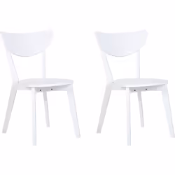 2 chaises blanches au style rétro et scandinave. 100% rétro et scandinaves, ces 2 chaises de salle à manger seront un ajout i ...