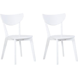 2 Chaises de Salle à Manger Blanches avec Piétement en Bois et Idéales pour Cuisine ou Salon au Style Scandinave et Rétro Beliani