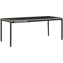 Table de Salle à Manger Extensible à Rallonge 140/190 x 90 cm en mdf et Acier Noir pour Intérieur Loft Moderne Minimaliste et Industriel Beliani