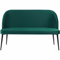 Banquette au style glamour et rétro en velours vert foncé pour 2 personnes. Dans la cuisine, le couloir ou le bureau à domici ...