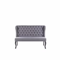 Canapé banquette 2 places en tissu gris foncé - BELIANI - TORSBY - Elégance - Chic - Moelleux
