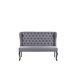 Canapé banquette 2 places en tissu gris foncé - BELIANI - TORSBY - Elégance - Chic - Moelleux
