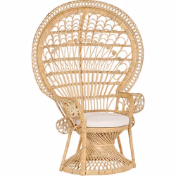 Chaise style bohème avec coussin assorti. Si vous recherchez un fauteuil extravagant pour votre patio, votre salon ou votre t ...